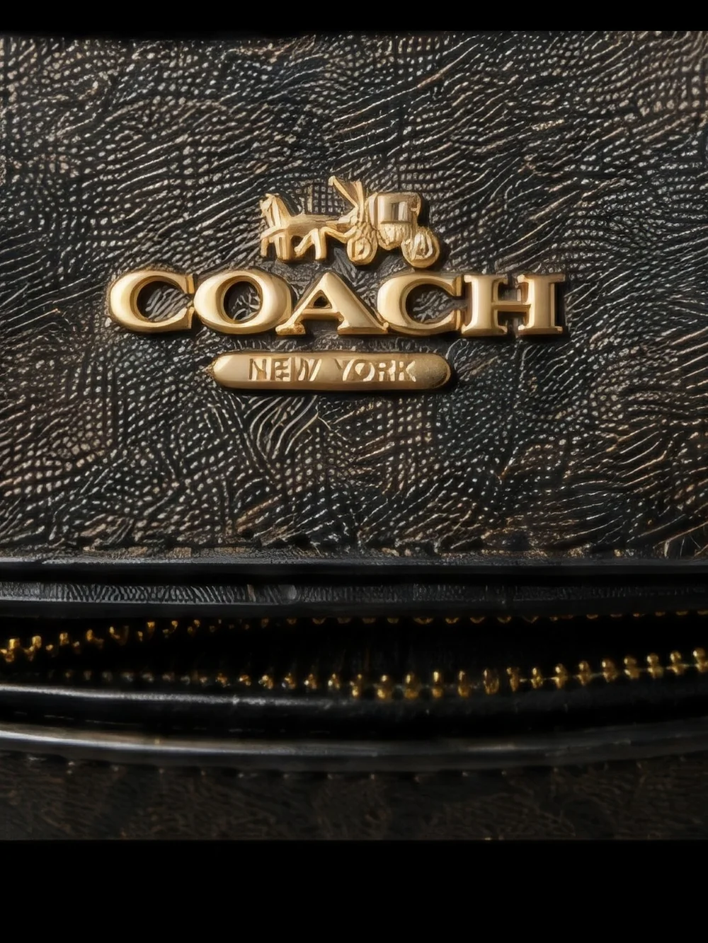 Coach Dark Brown/Black Signature Mini Satchel